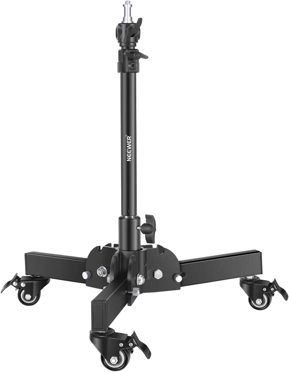 Professional light support with wheels, folding tripod for high/low angle/top shooting, photographic equipment