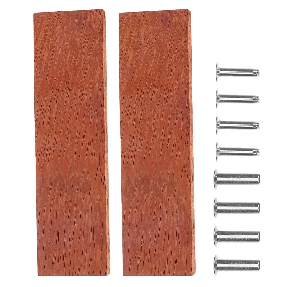 Set di 1 Manico per Coltello da Cucina in Legno Massiccio Antiscivolo con Rivetti di Montaggio, Impugnatura Ergonomica per Coltello da Chef con Finitura in Legno