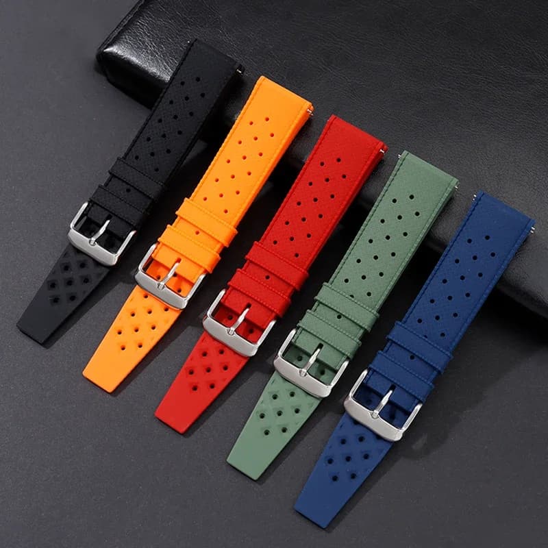 Waterproof Rubber Watchband Quick Release Smartwatch Band 18/20/22mm Sport Silicone Strap for Men Women Watch Accessories