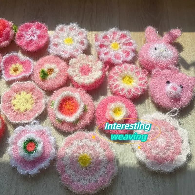 50g Glass Yarn Thread DIY Dishwashing Towel Yarn Wool Dishwasher Towel Thread DIY Glitter Thread Bright Silk Crochet Supplies