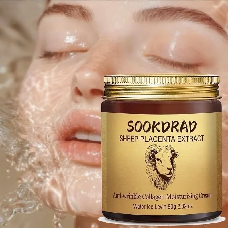 Crema all'Estratto di Placenta di Pecora, Collagene, Idratante Quotidiano, Viso e Collo, 80g/2.82oz