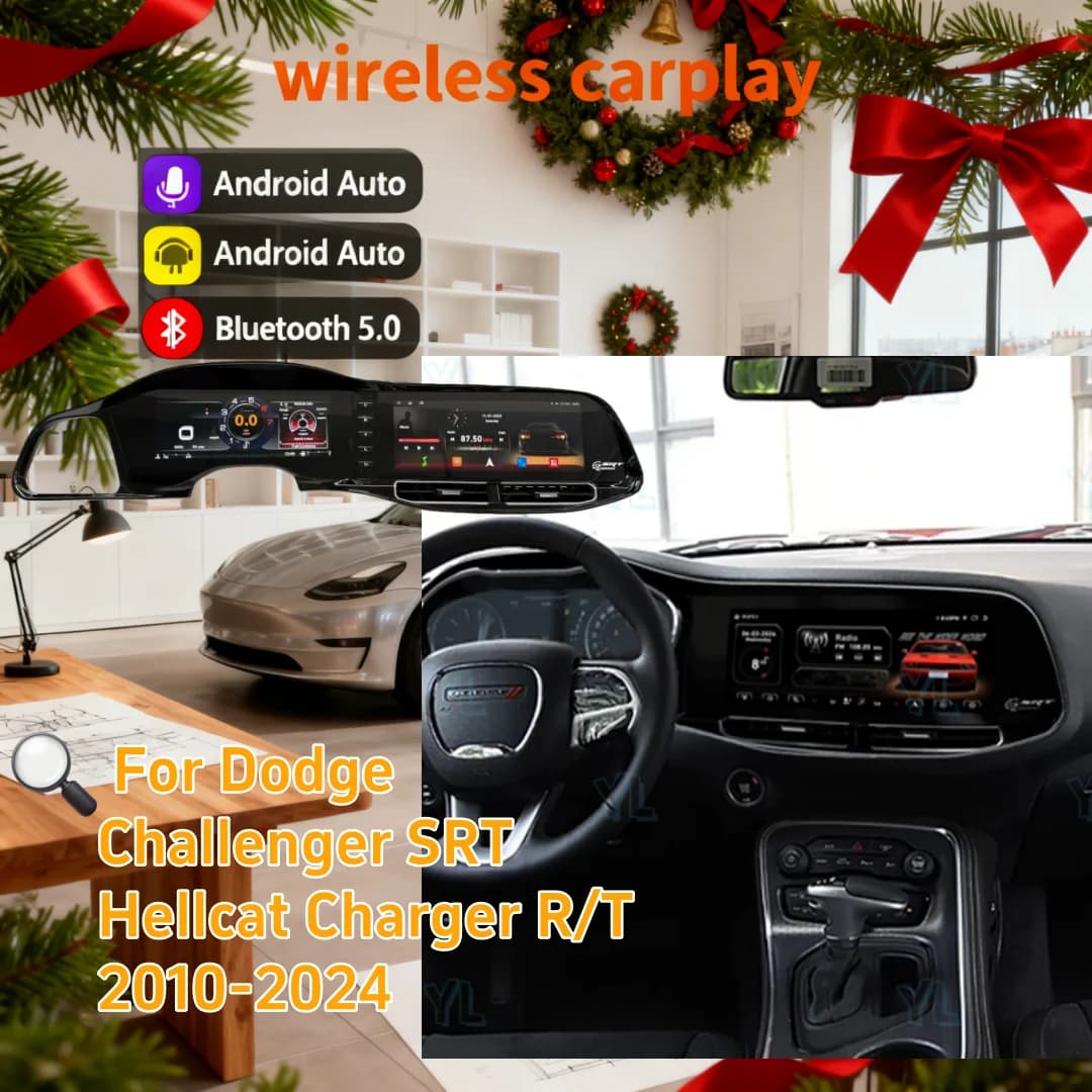 12.3" Android Carplay Car Radio Smart Screen For Dodge Challenger SRT Hellcat/Charger 2010 -2023 Multimedia Video GPS Navi Unit
