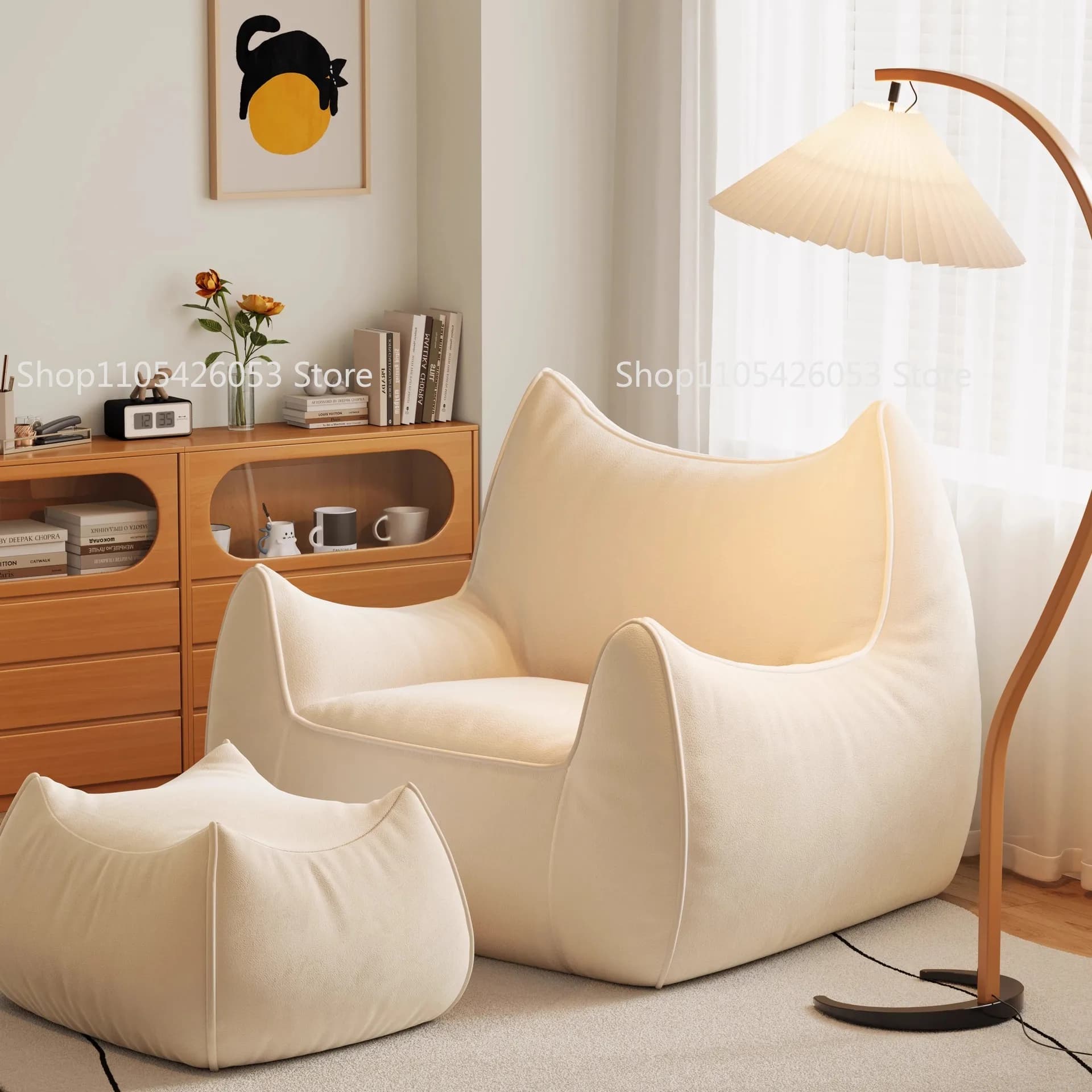Lazy sofa, can lie down and sleep, single sofa, lazy chair, balcony, lounge chair, bedroom, bay window, tatami bean bag