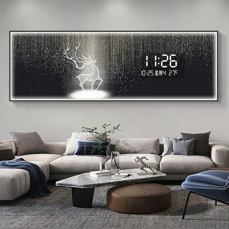 Home Decor Items Watches Digital Wall Clocks Home Wall Clock Living Room Decorative Painting Digital Display Electronic Clock