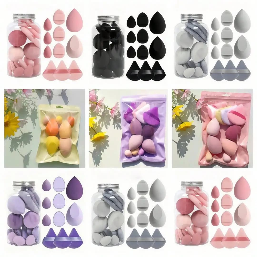 15PCS Pro Makeup Sponge Kit-Dual Use & Powder Puffs Set w/ Travel Case | Salon-Grade Hypoallergenic Tools