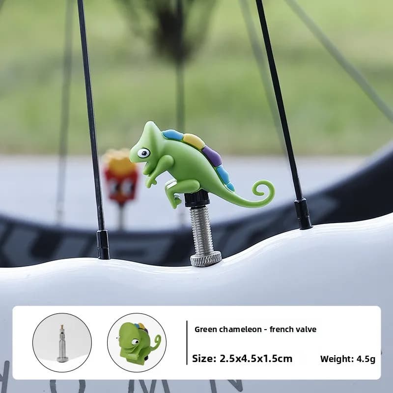 1 piece of bicycle air nozzle cap, silicone waterproof valve cover with cartoon design for street mountain bike decoration