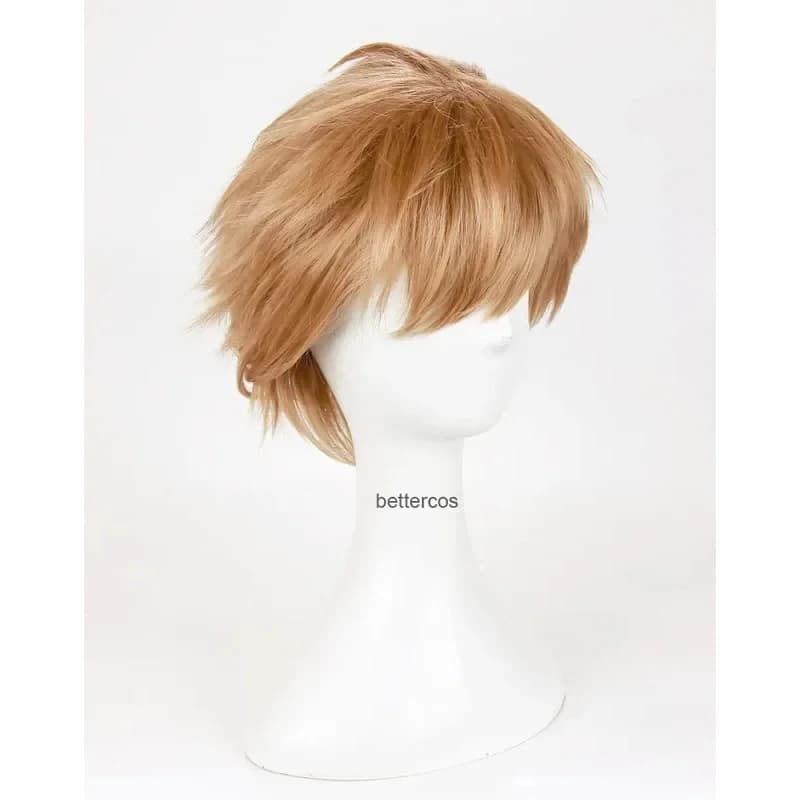 A;3\v,7'd/Haikyu!! Volleyball Morisuke Yaku Cosplay Wigs Short Linen Blonde Heat Resistant Synthetic Hair + Wig Capx;4'v\7,h/