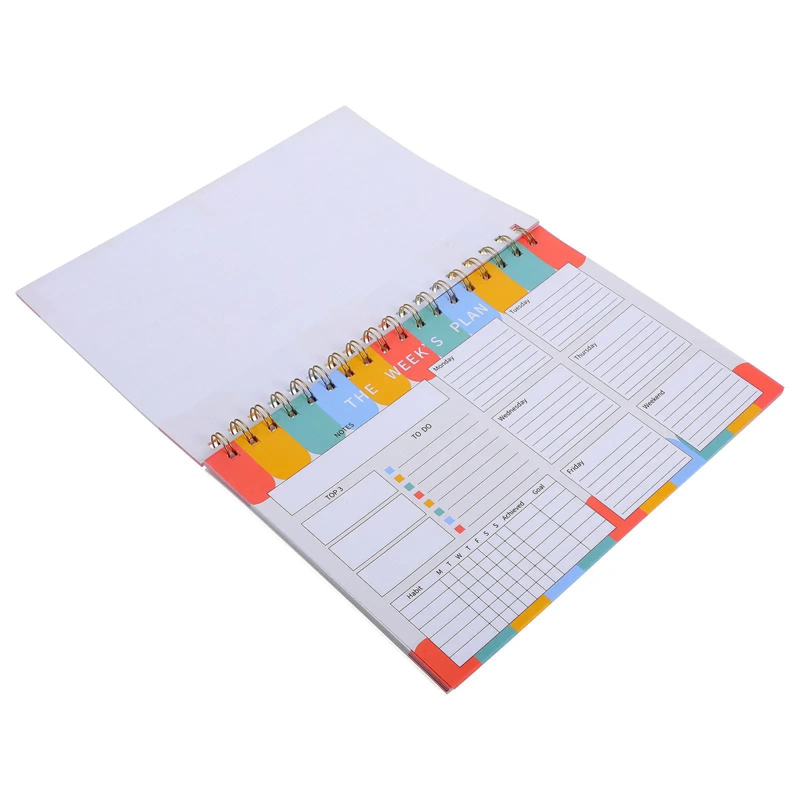 Agenda Settimanale con Doppia Rilegatura a Spirale, Copertina Robusta in Carta, Organizer Non Datato per la Vita Quotidiana, Monitoraggio delle Ore di Lavoro, Calendario Settimanale e Giornaliero
