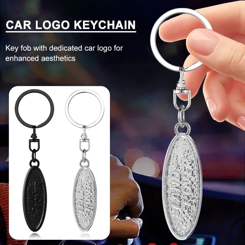 1 Pezzo Portachiavi in Metallo con Logo Auto, Accessori in Lega di Zinco per Land Rover Range Rover 2 3 4 Freelander Defender Evoque Sport