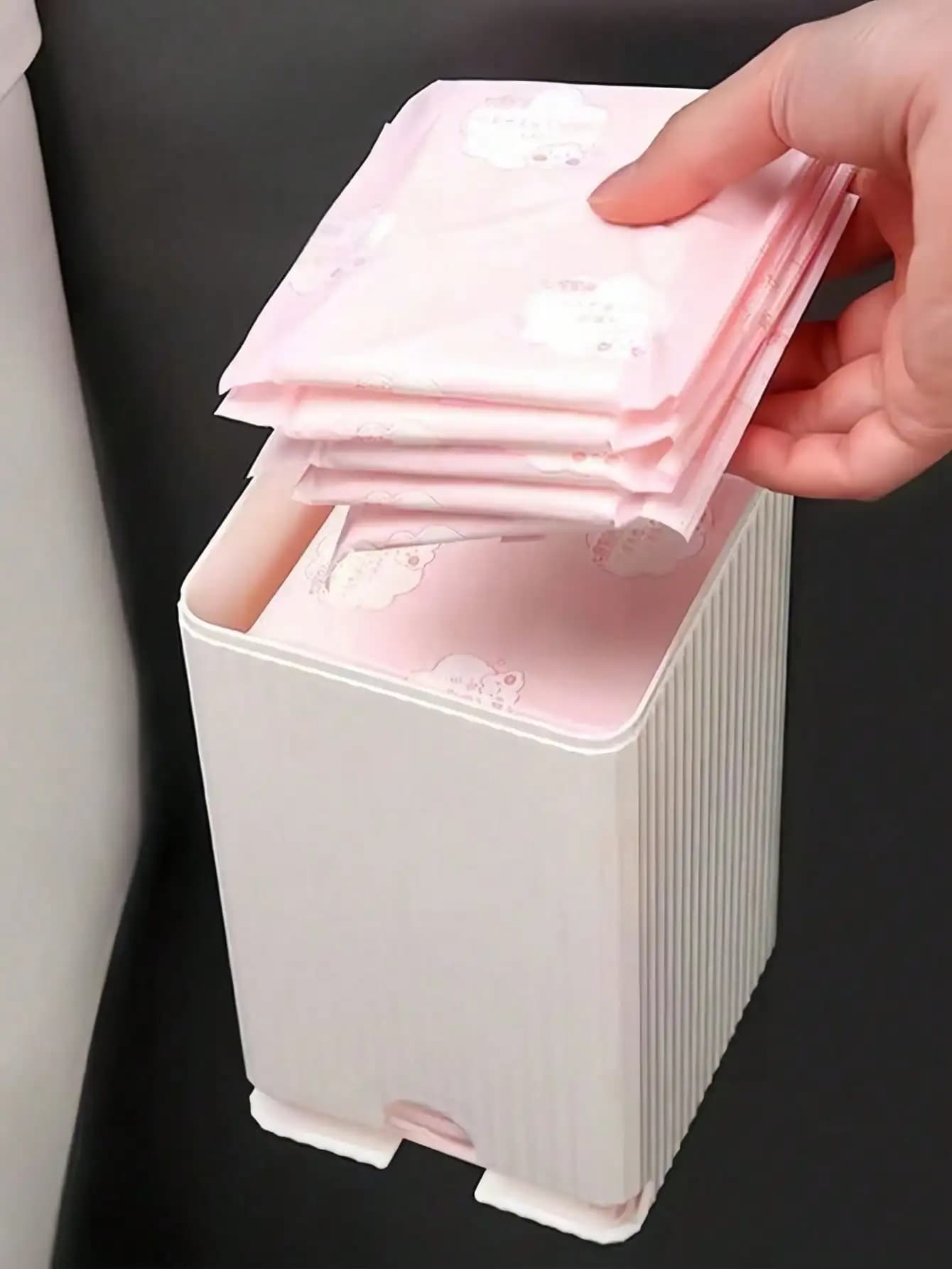 1PC Wall-Mounted Sanitary Napkin Storage Box & Small Item Organizer | Bathroom Tissue Holder For Toilet Paper, Pads, Essentials | Space-Saving Home Organization For Bathroom, Bedroom, Kitchen, Office (Waterproof, Durable)