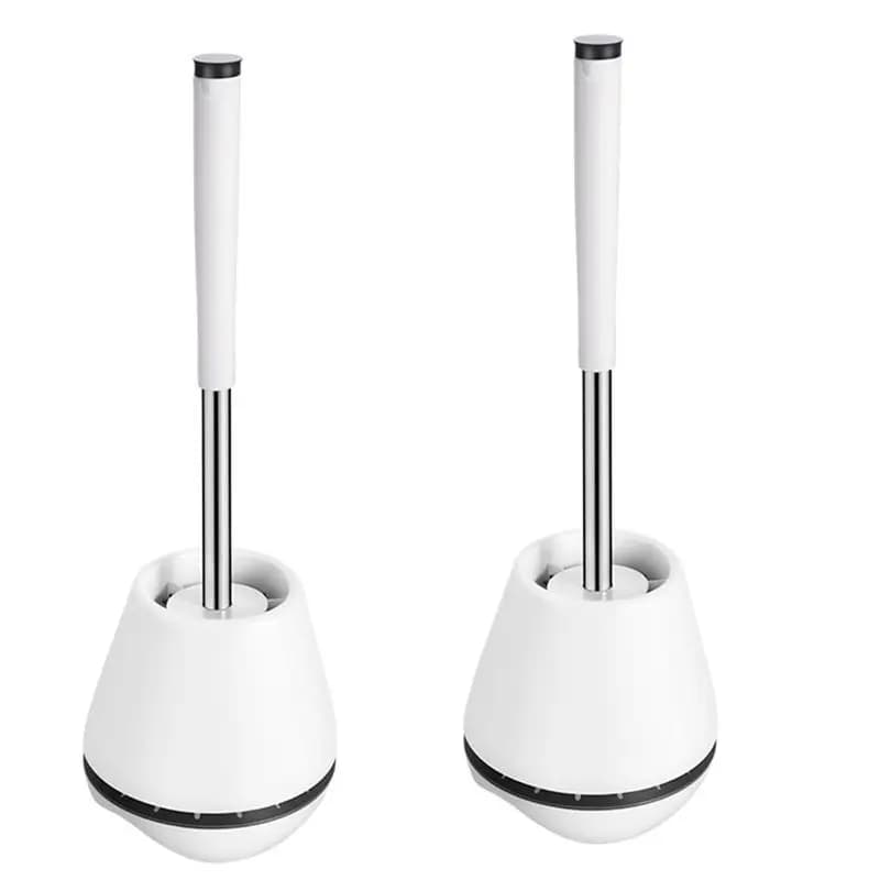 Set di 2 Spazzole per WC ABHZ con Supporto e Setole in Silicone per la Pulizia del Gabinetto