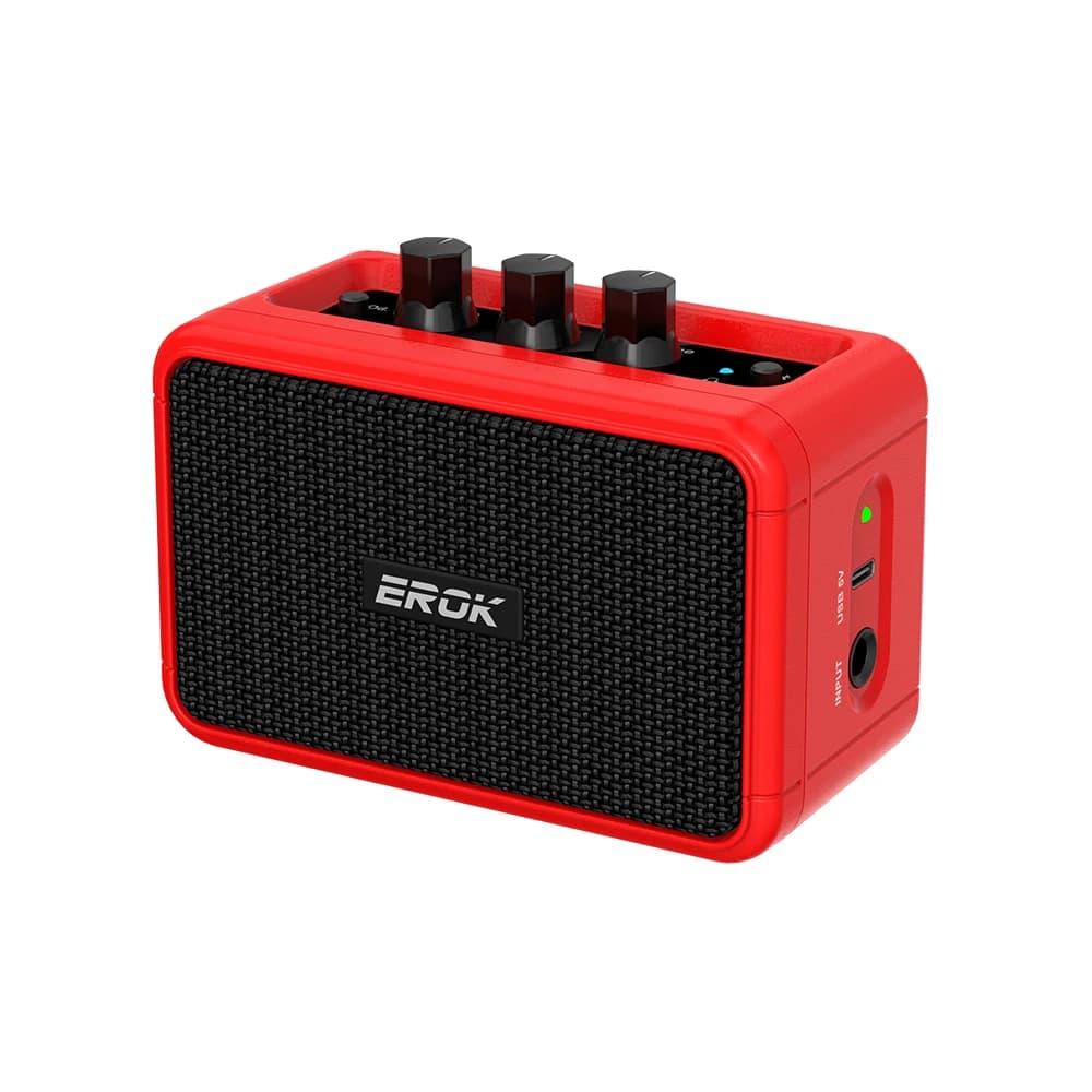 Altoparlante per chitarra elettrica EROK 5W Pulito e overdrive 2 effetti sonori Supporto Connessione BT/auricolare Mini amplificatore
