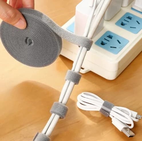 10pcs Multifunctional Desktop Box, Data Charging Storage, Network Hub Data Cable Fixed Strap Storage Velcro Strap Organizer