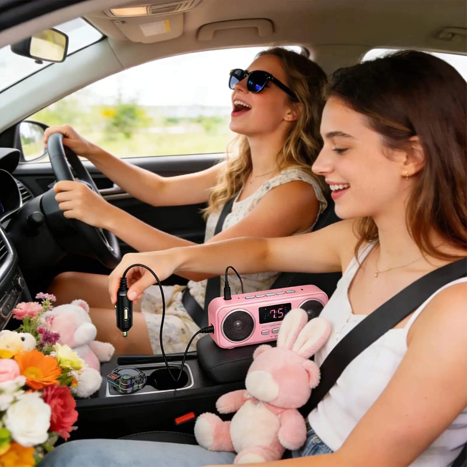 Trasmettitore FM per Auto Wireless con Supporto USB, Lettore MP3, Adattatore Radio Wireless per SUV, Camion, Camper, Berlina