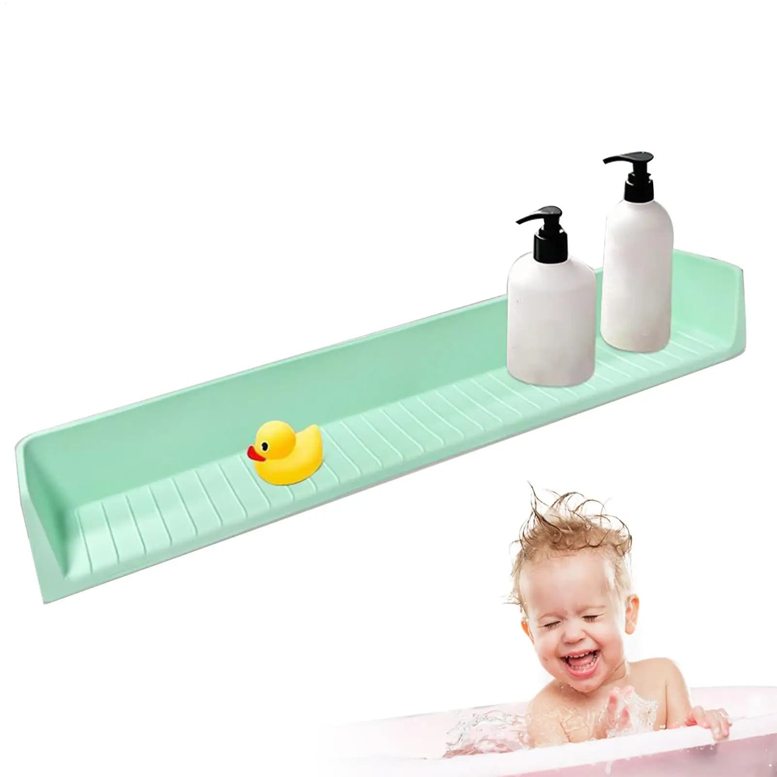 Vasca da bagno Paraspruzzi Barriera d'acqua in silicone Ventosa Vasca da bagno Paraspruzzi Giocattoli per bambini Organizzatore per doccia Scrivania Bagno Vanity