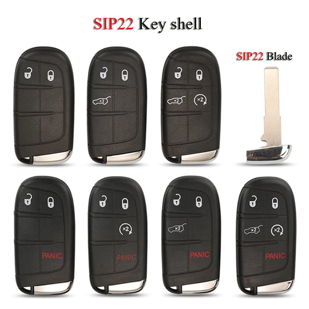 Jingyuqin SIP22 Blade Remote Smart Car Key Shell per Jeep Renegade Compass C-CUV Trailhawk 2/3/4/5 pulsanti Cover Fob Case