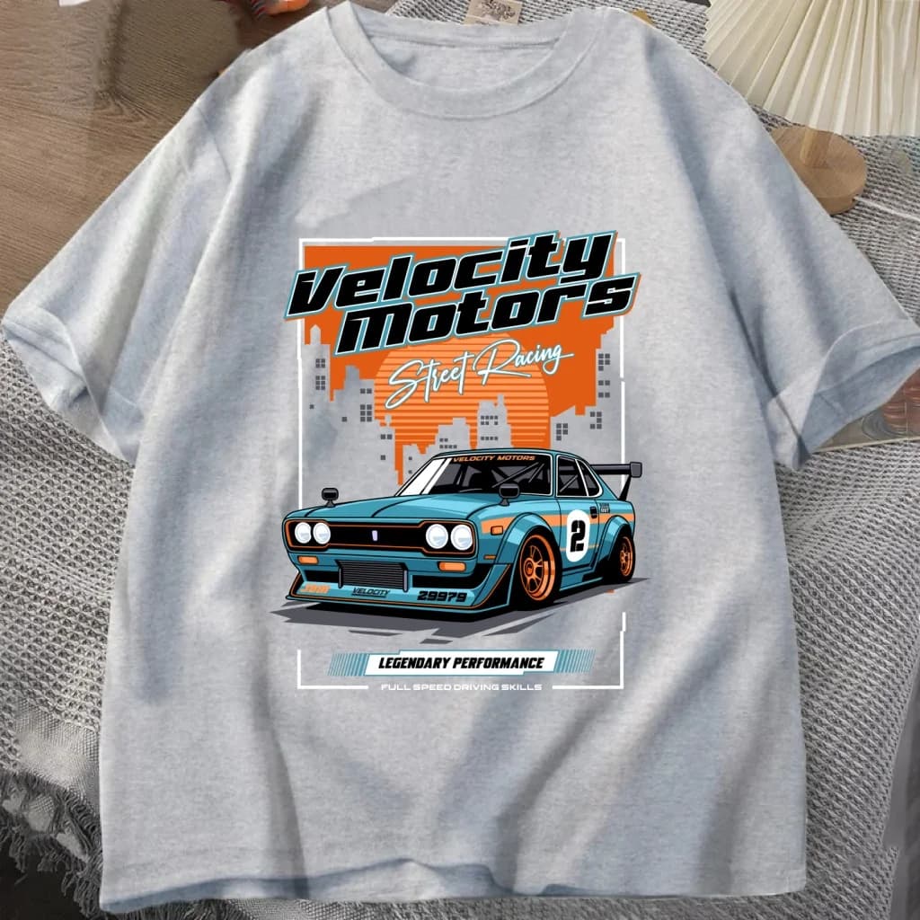 Velocity Motors Street Racing Graphic T-Shirt Men Streetwear Harajuku Casual Short Sleeve O-Neck Tee Tops