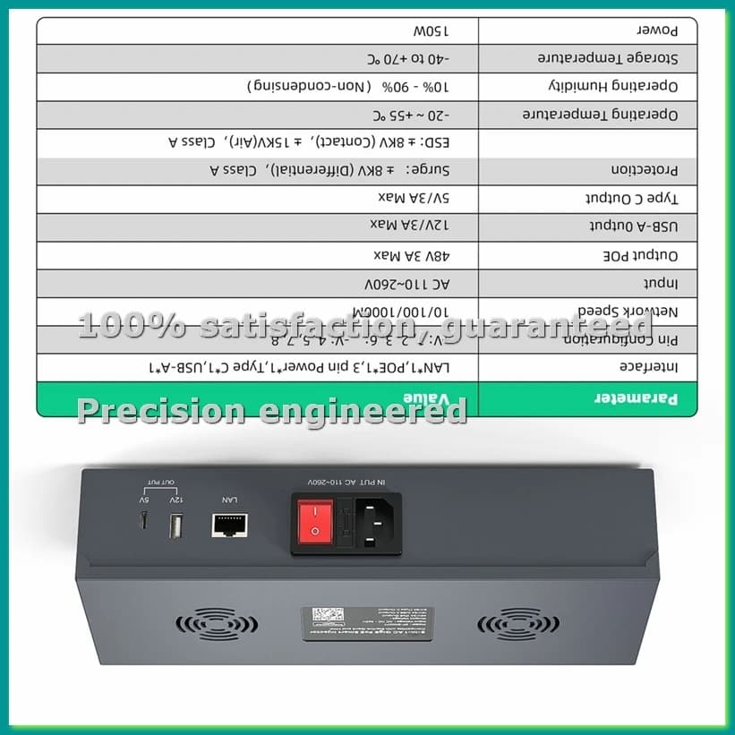 POE Injector for Mini Version 5-in-1, Injector and Separator POE Smart AC for Mini Dish, EU Plug - PZZW
