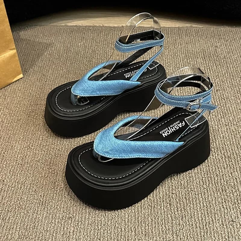 2026 New Women Platform Wedges Heel Sandals Fashion Clip Toe Ladies Elegant Party Dress Gladiator Sandalias