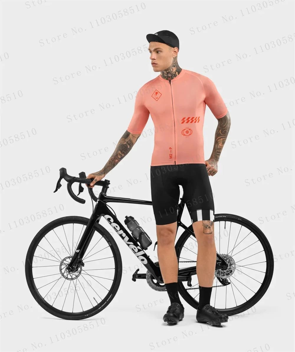 SIROKO Men's Cycling Knit Set Cycling Short Sleeve Bike Maillot Cycling Knitwear Breathable Cycling Knits Shorts with Suspenders 2025