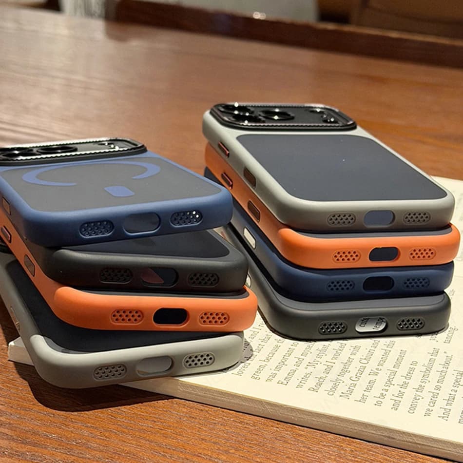 Magnetic Luxury Camera Button Matte Translucent Case For iPhone 17 18 16 15 14 13 12 Pro Max For Magsafe Wireless Charge Cover