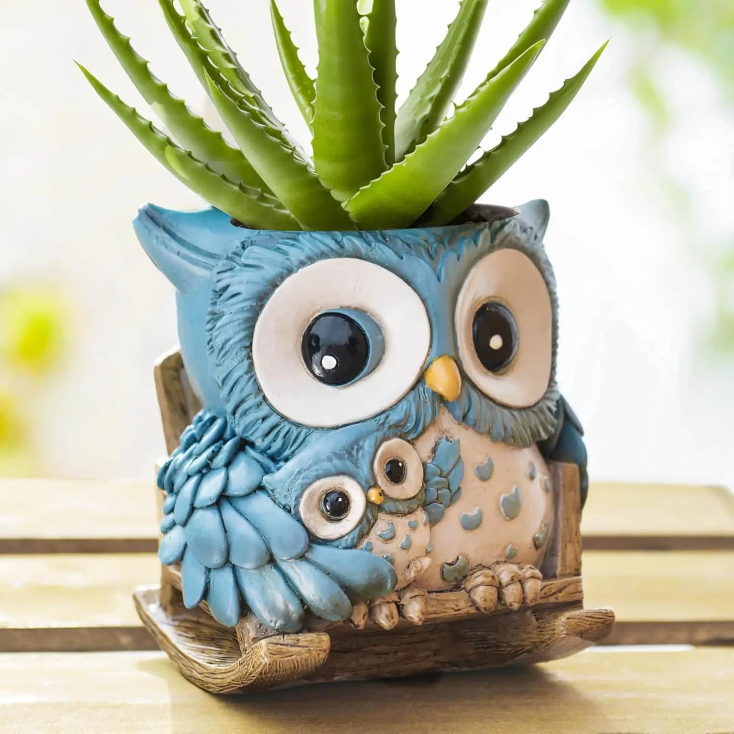 Unique Owl Shaped Plants with Draining Hole, Nice Donder Vases for Indoor and Exterior Plants, Gift Ideas
