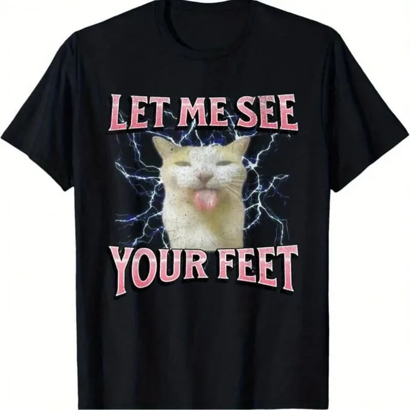 T-shirt divertente da uomo Mocking Cat Emoji adatta a tutte le stagioni, maglietta casual sia per uomini che per donne