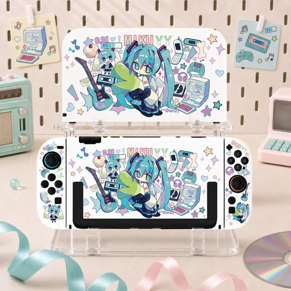 Anime Switch Split Protective Case Cute Transparent Shock-Resistant Dockable Joy-Con Controller Cover for Switch 2 OLED Console