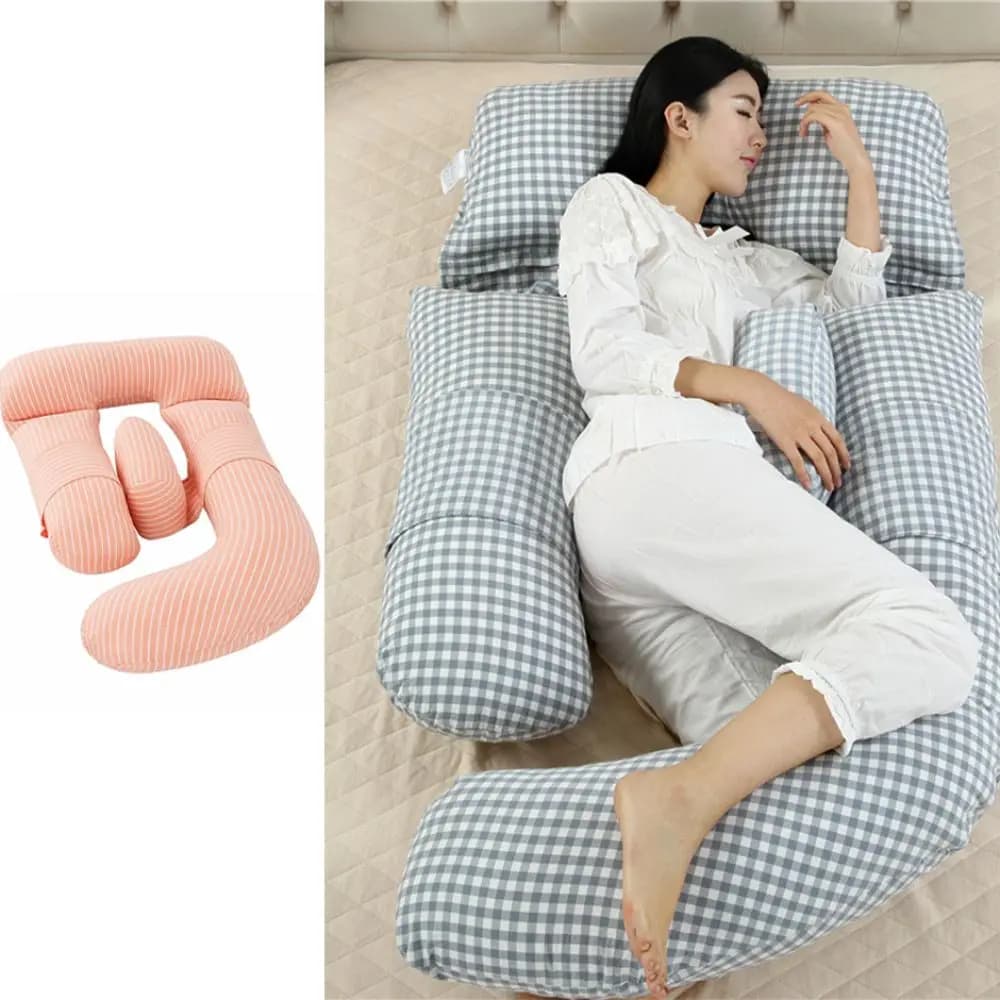 Cuscino a G per Gravidanza, Supporto Addominale in Morbido Cotone-Velluto, Cuscino Laterale Versatile per Dormire, Supporto Lombare