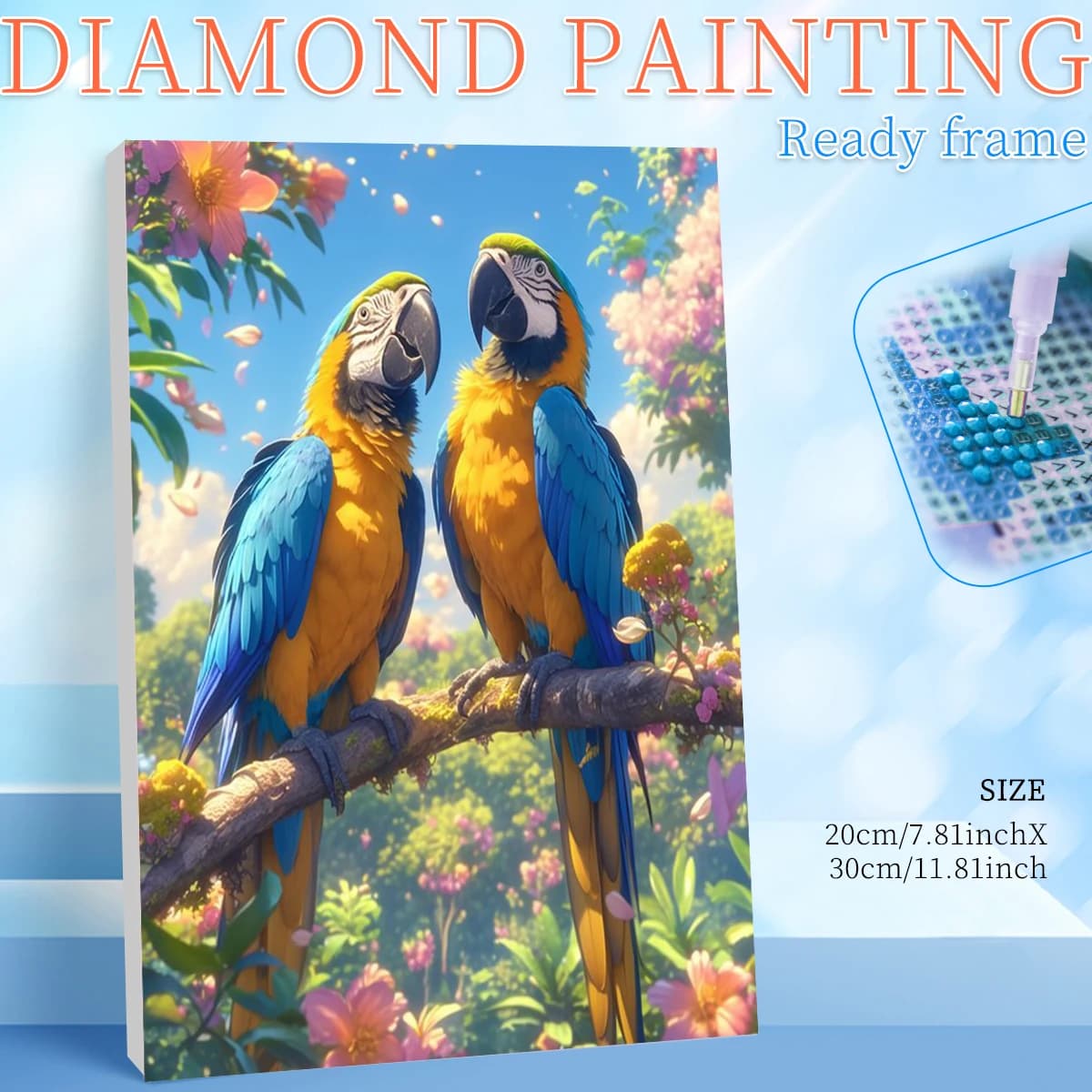 RUOPOTY Framed Parrot 5d Diamond Painting Kits For Adults Unique Gift Diy Crafts Animall Full Round/Square Paint By Diamonds Hom