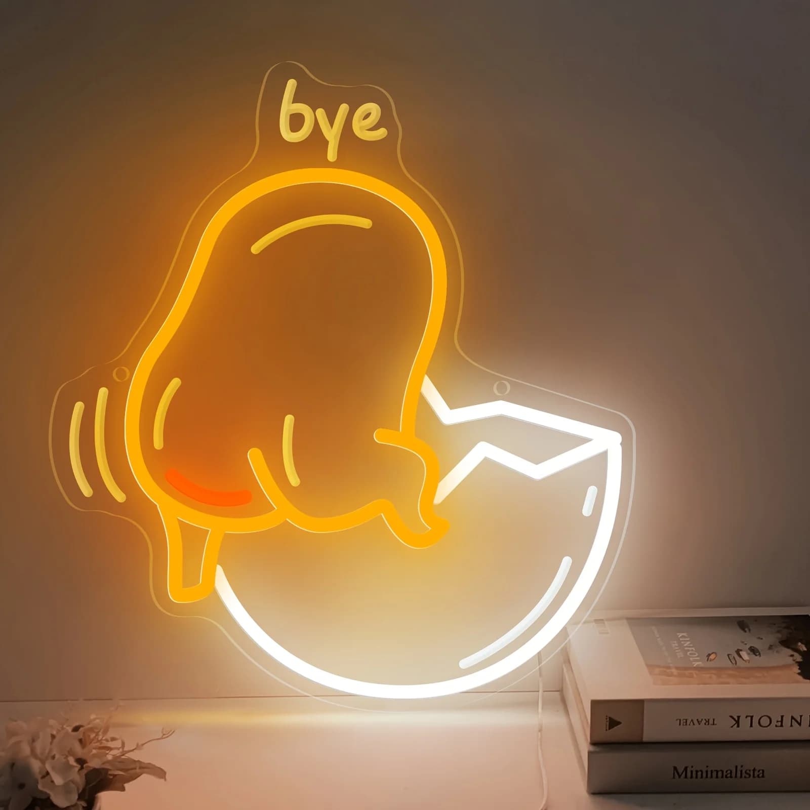 Insegna Luminosa LED Neon Sanrio a Forma di Tuorlo d'Uovo, Decorazione Murale con Animali Carini, Insegna Neon per Setup Sala Giochi, Arredo Scrivania PC, Luce Notturna per Camera da Letto Anime