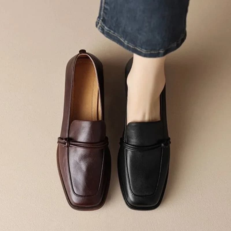 Scarpe singole Mary Jane nere con plateau Mocassini marroni Scarpe piccole in pelle Scarpe da lavoro piatte Scarpe Kawaii