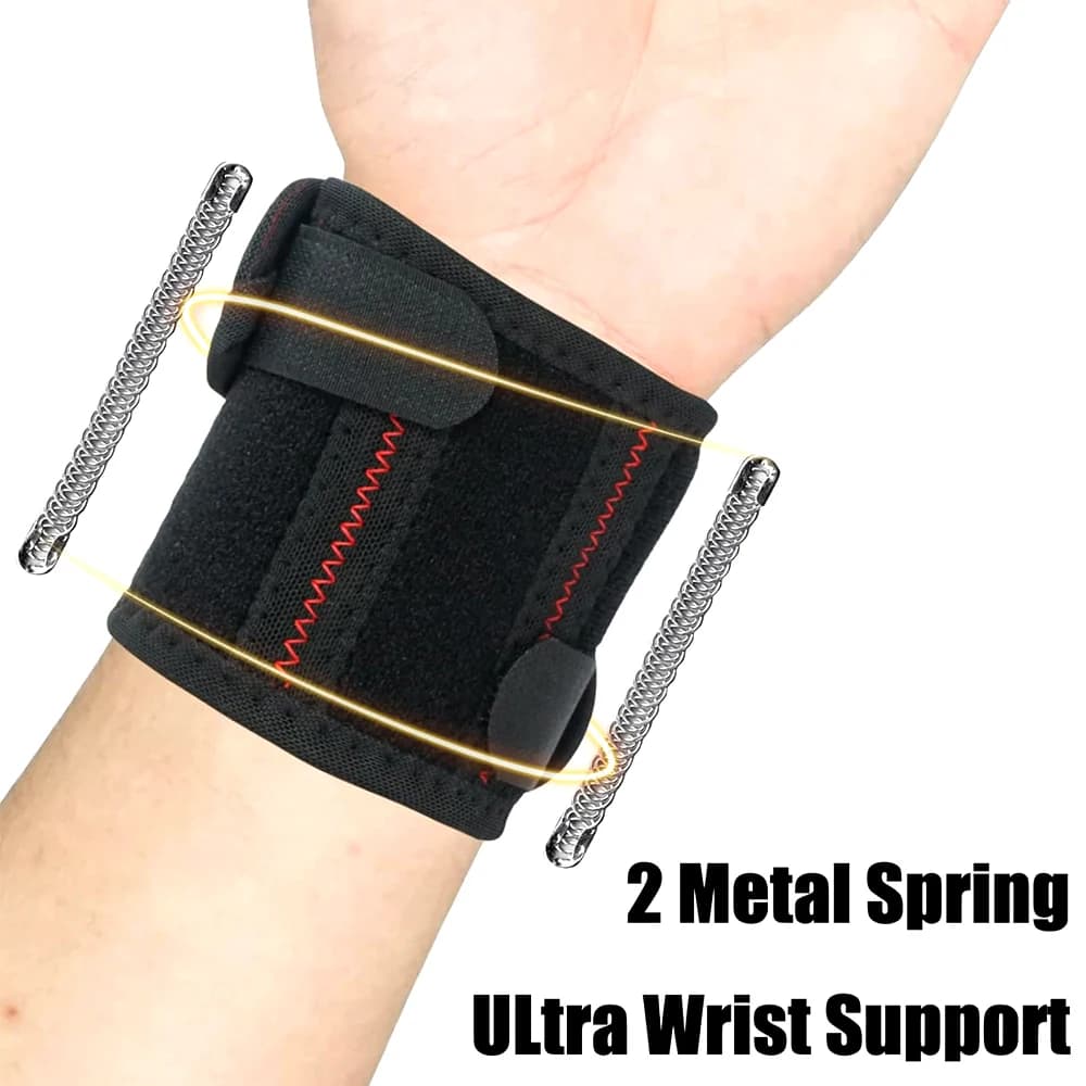 1 pezzo di tutore da polso con molle di supporto, tutore da polso per uomo e donna, fasce da polso per alleviare il dolore, fascia a compressione sportiva