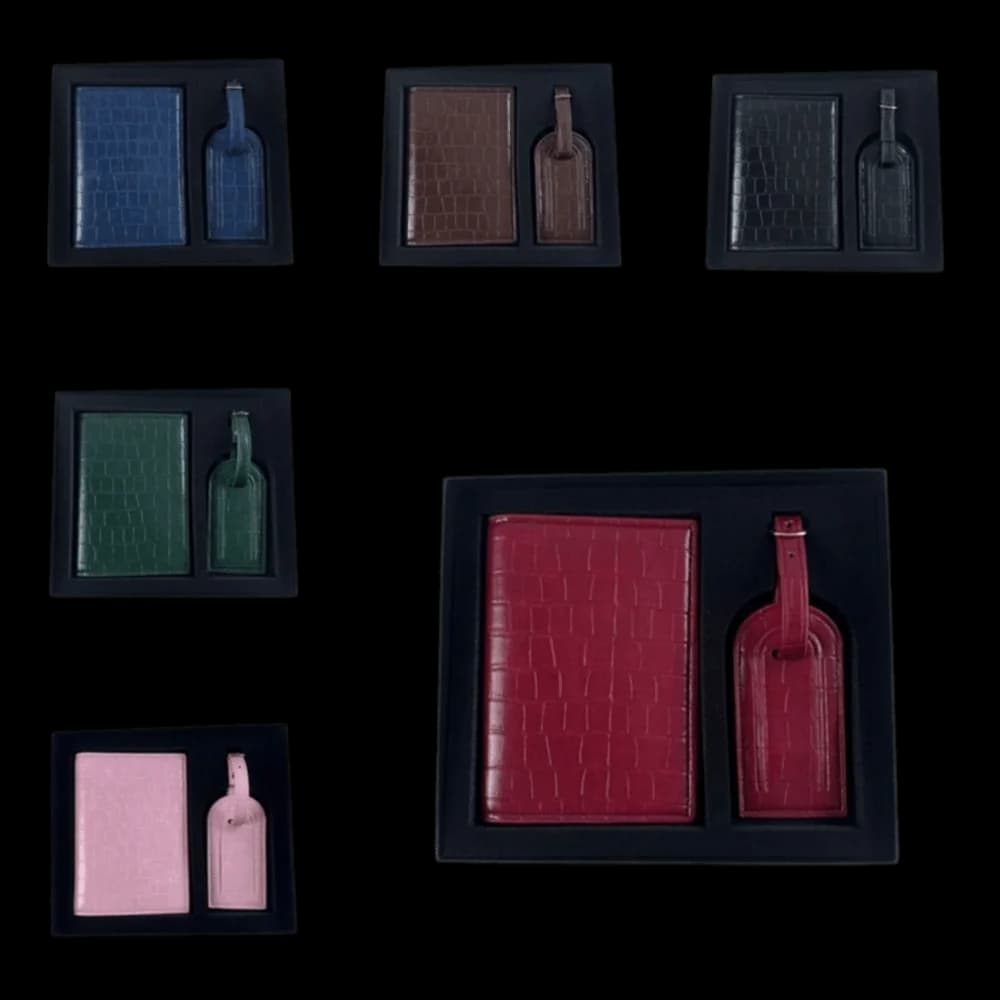 Fashion PU Passport Holder Crocodile Grain Soft Luggage Tag Wear-resistant Document Wallet Business Trip Carry