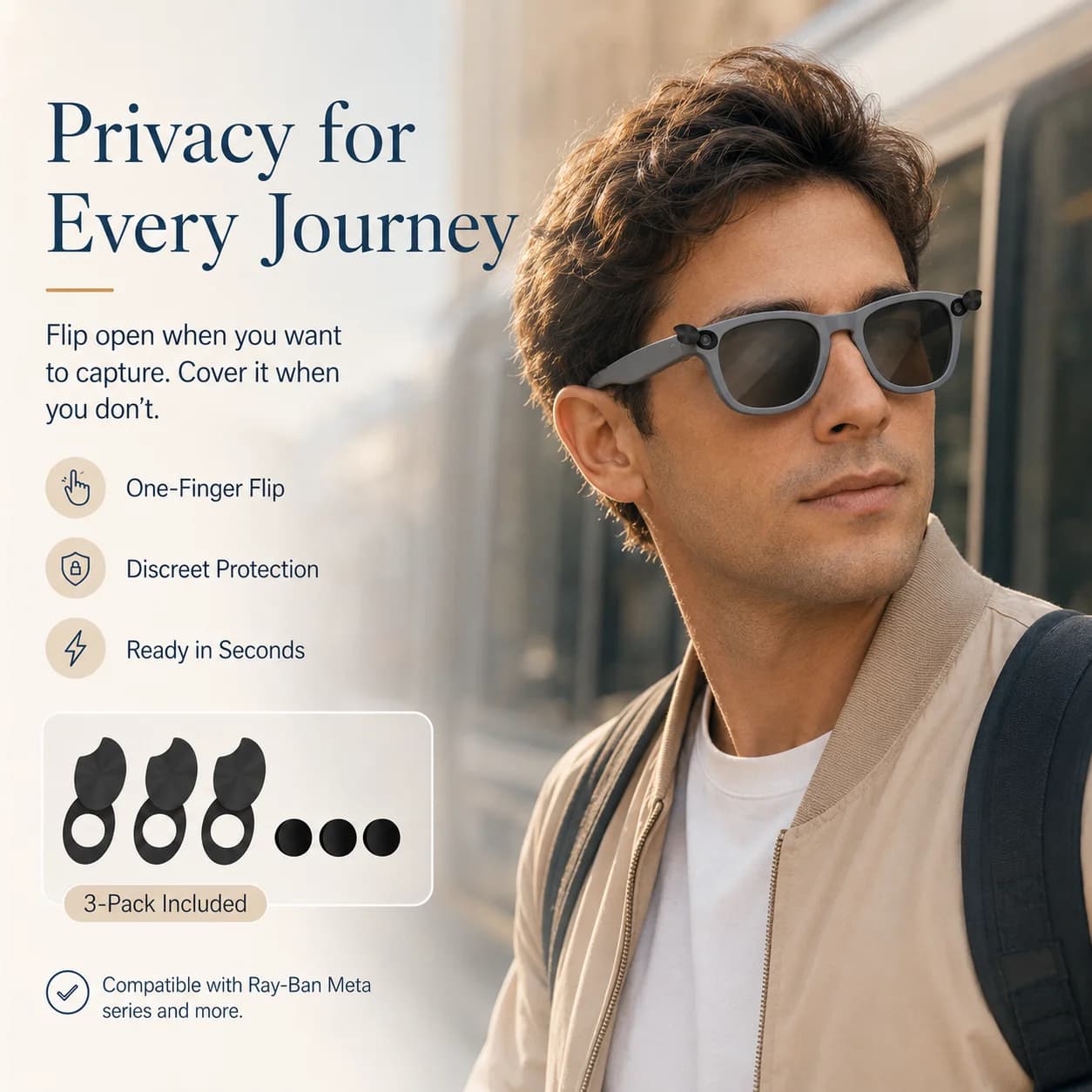 Camera Privacy Cover for Ray-Ban Meta Wayfarer Skyler Headliner Smart Glasses Universal Webcam Phone Lens Anti-Spy Slider Sticke