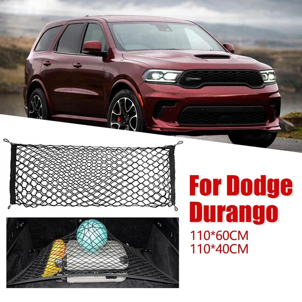 Bagagliaio di un'auto Cargo Net Per Dodge Durango 1997-2025 Maglia Elastica Sacchetto di Immagazzinaggio Cargo Fissaggio Organizzatore 1999 2001 2008 2014 2018 2024