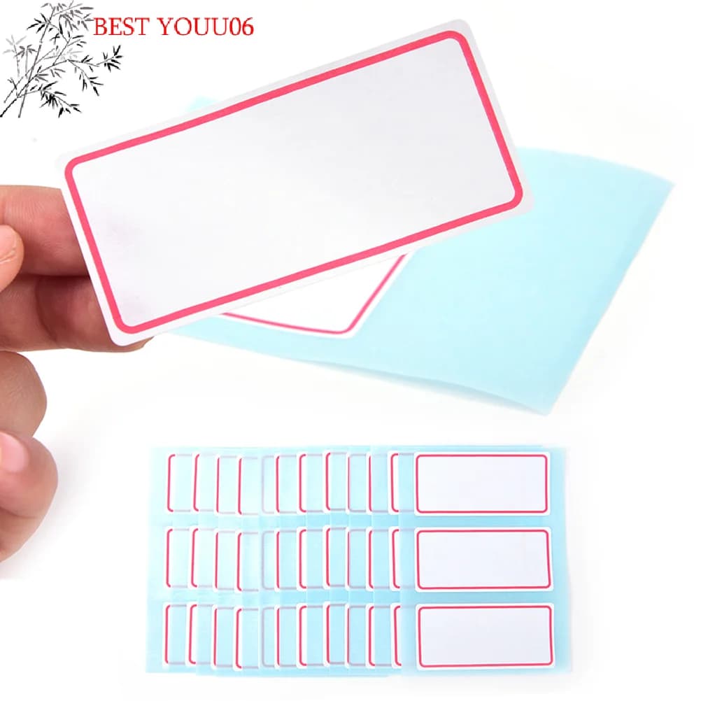 (YOUU06) 12 Fogli di Etichette Adesive Bianche 34*73mm, Etichette Adesive Vuote Scrivibili, Etichette per Nomi