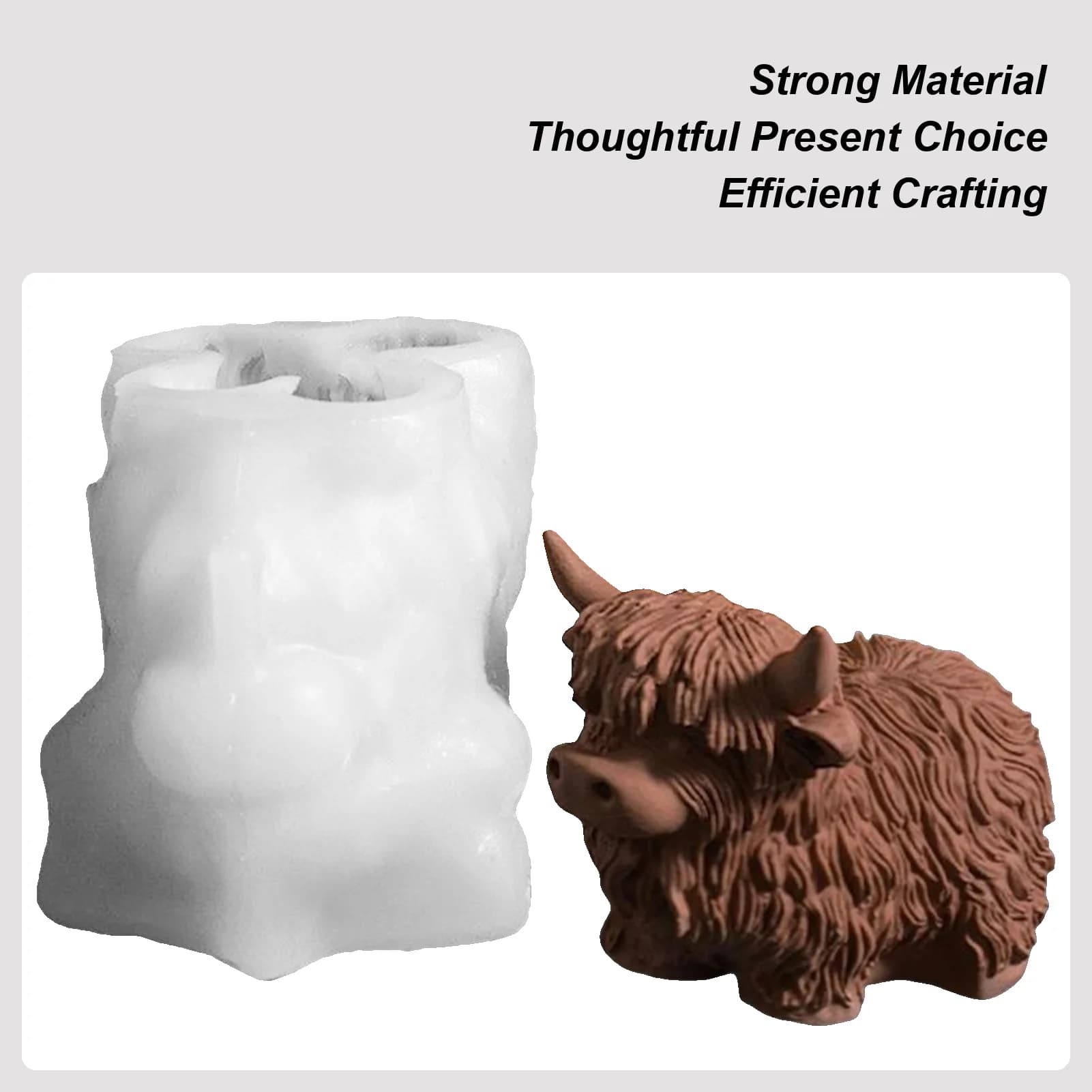 Stampi per animali Stampi in silicone carini Stampo a forma di mucca delle Highland per uso alimentare per torte Snack Gelatina Cera Gommosa Ghiaccio Cottura Sapone Caramelle