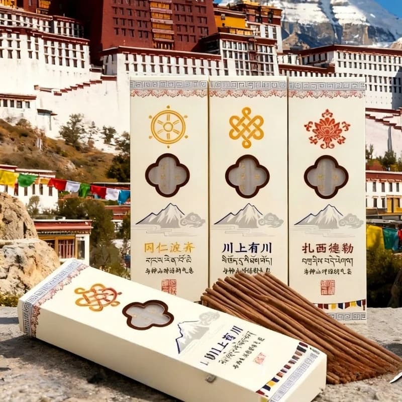 Bastoncini d'Incenso Naturali Fatti a Mano in Stile Tibetano per Casa, Tempio, Studio e Meditazione