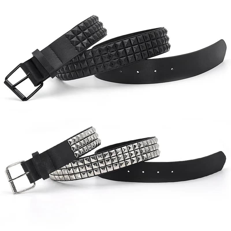 Cintura con Borchie Pyramid Fashion per Uomo e Donna, Stile Punk Rock con Fibbia a Perno