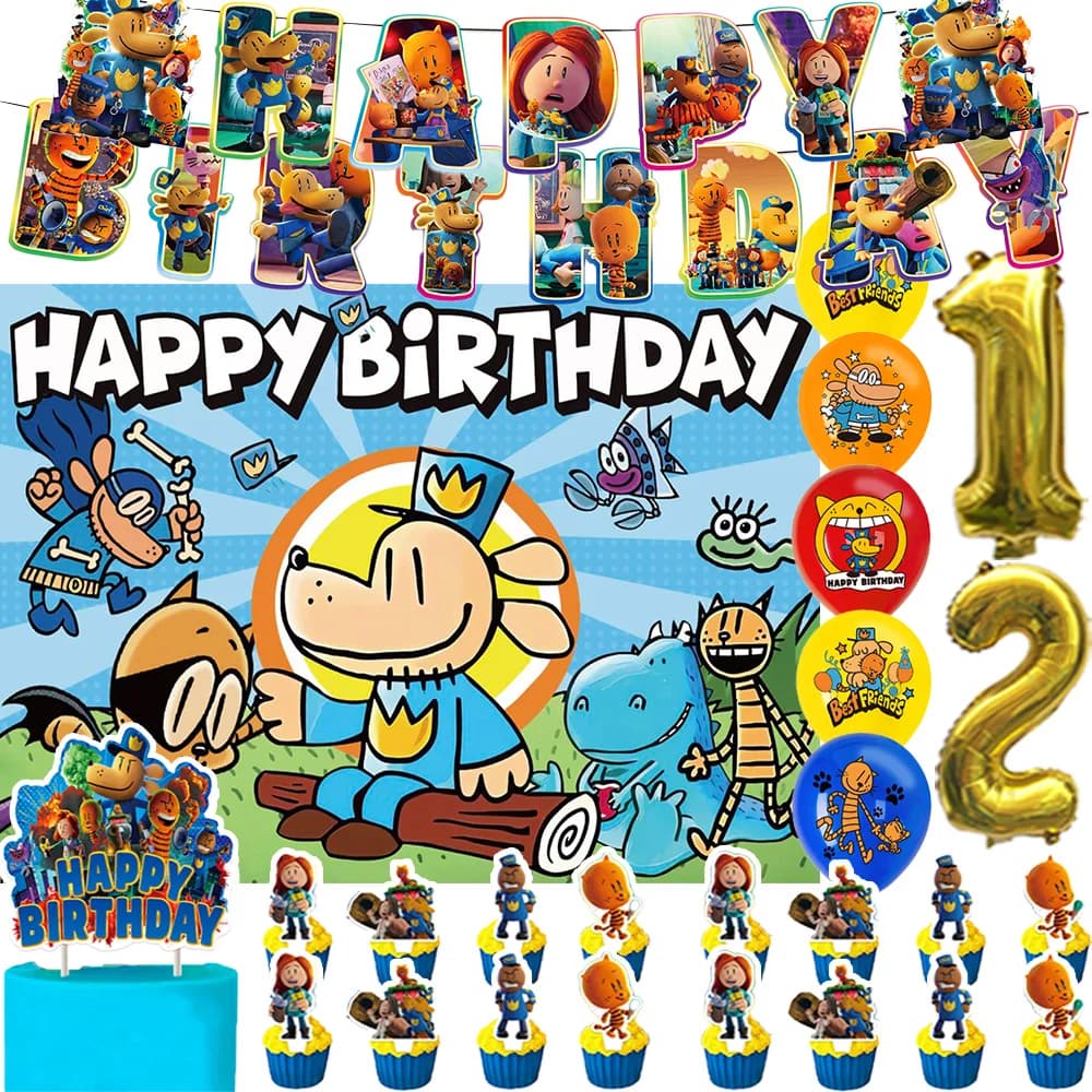 Blue&Dogs-MANS Tema Forniture per feste di compleanno per bambini Decorazione Best Friend Palloncino Cake Topper Banner Sfondo Baby Shower Puntelli