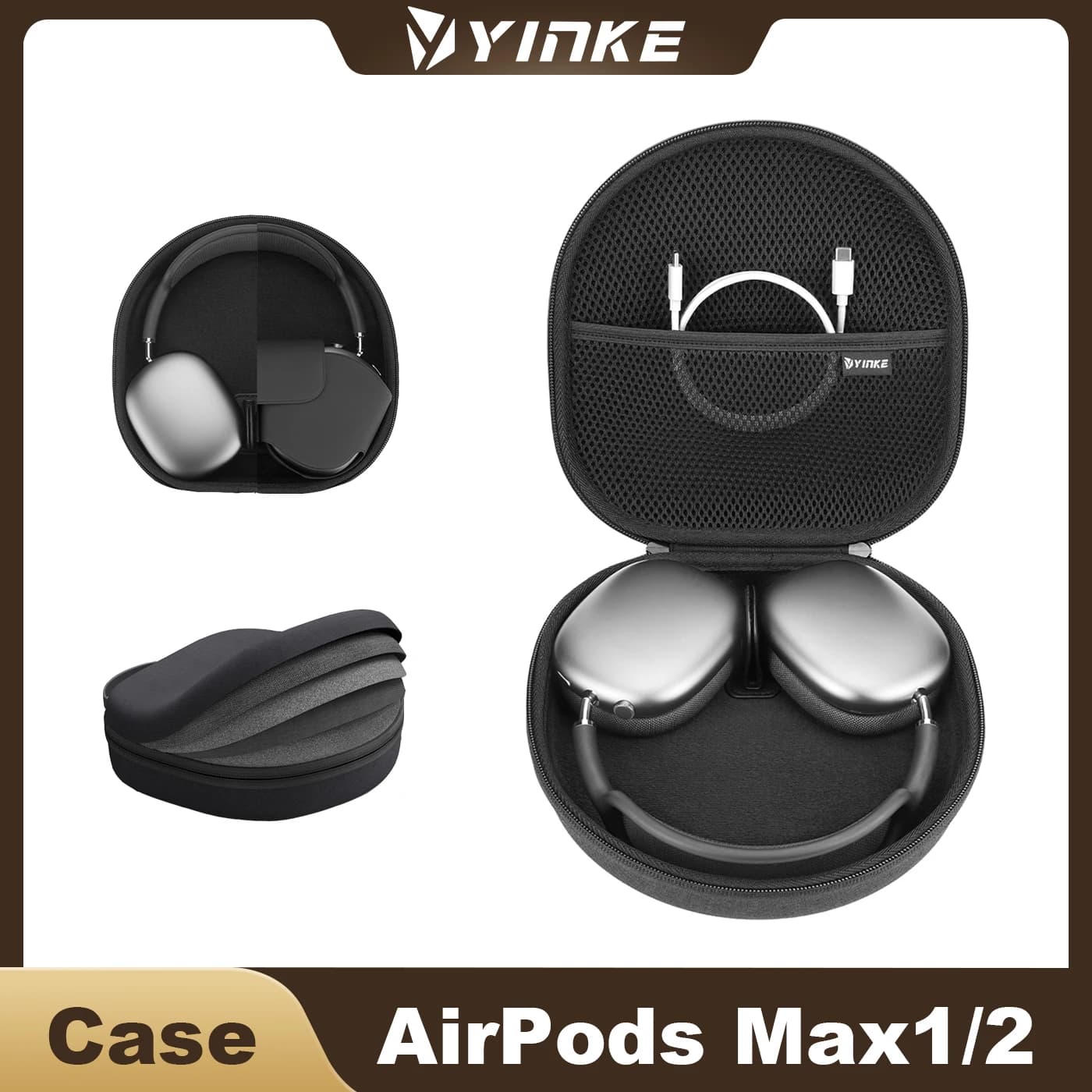 Smart Case for AirPods Max - Supports Sleep Mode, Lightweight Portable Silicone Case, Shockproof Travel Storage Bag