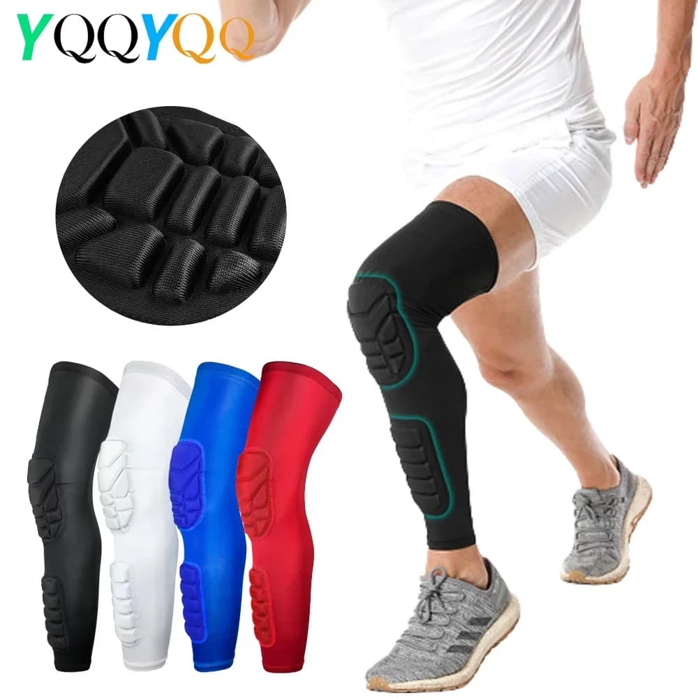 2 pezzi ginocchio polpaccio gamba imbottita coscia manica a compressione sport equipaggiamento protettivo supporto per parastinchi per calcio basket pallavolo