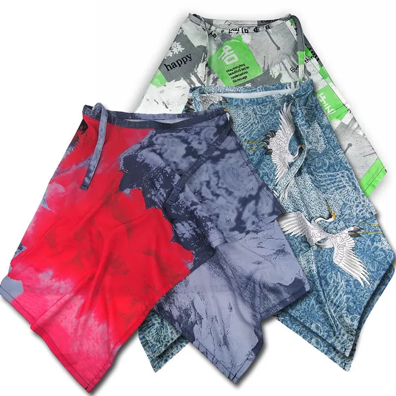 Stampato Hip Hop irregolare uomo e donna camicia finta orlo High Street camicia falsa gonna mezza corpo gonne di jeans donna Jupe Saia