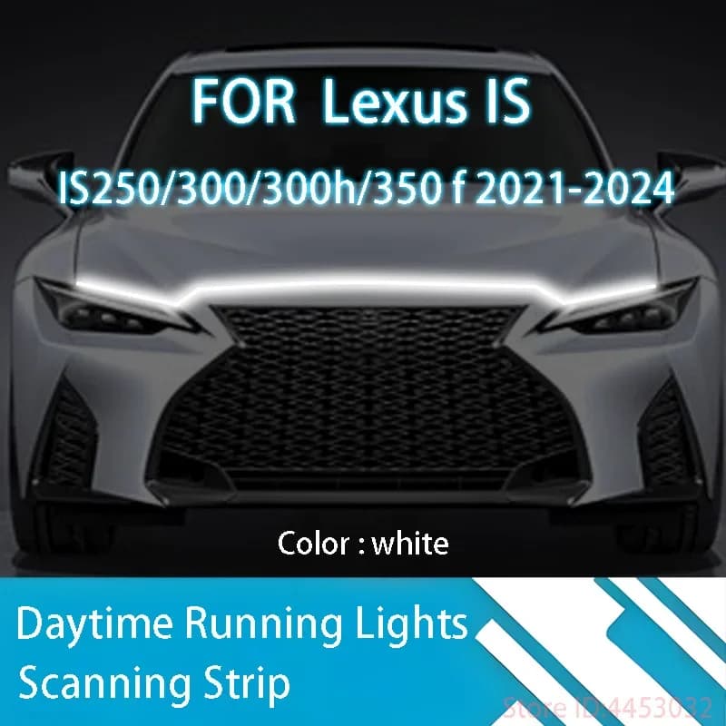 Strisce LED per scansione di avvio da 59 pollici per Lexus IS IS250/300/300h/350 2021-2024 Luce di marcia diurna per cofano auto Lampada decorativa 12V
