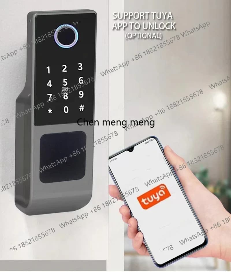 Serratura Intelligente Impermeabile Tuya Wifi, Serratura Bluetooth con Impronta Digitale Ttlock, Serratura Elettronica per Porta con Codice Digitale e Controllo Remoto tramite App