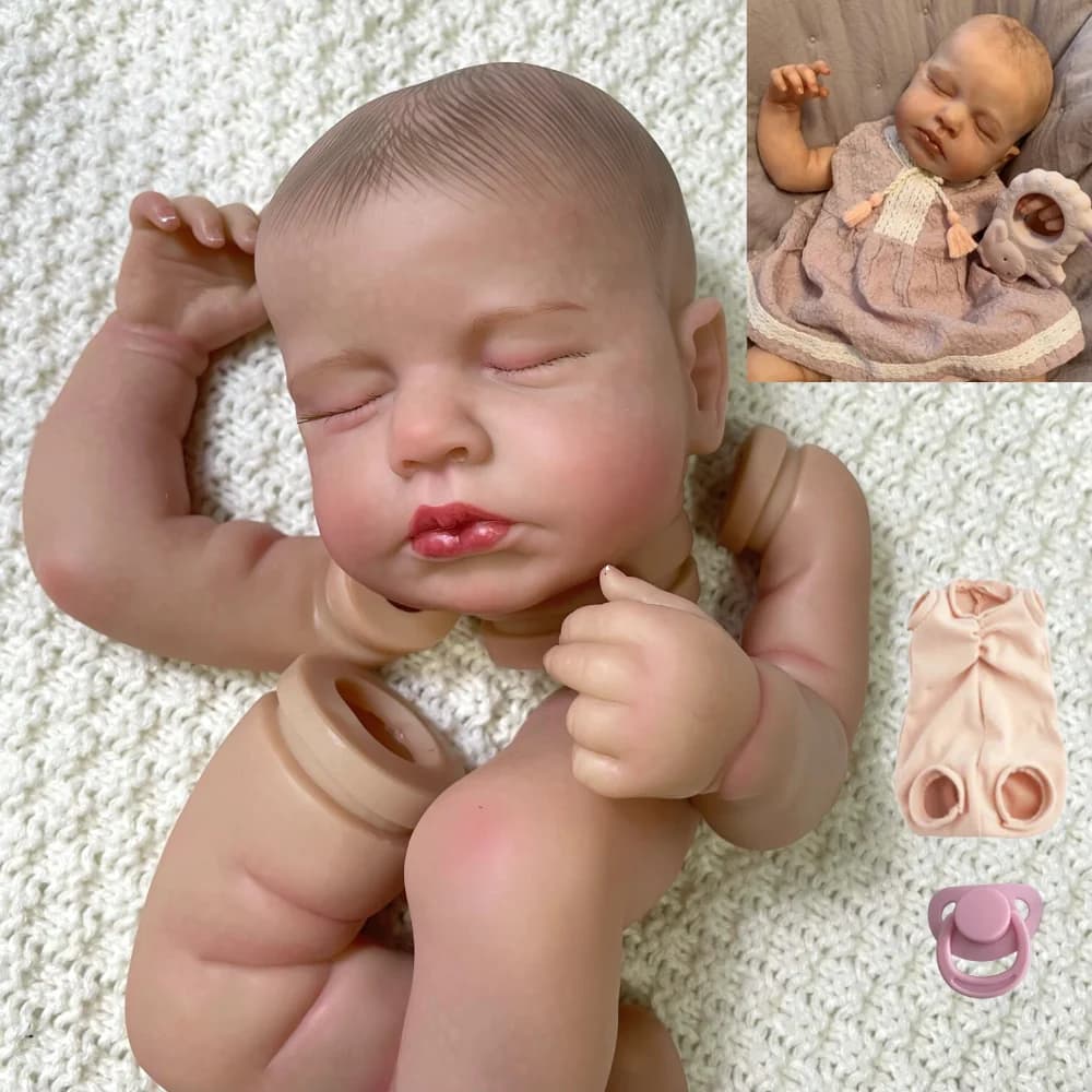 MRB 20 pollici Reborn LouLou 3D Kit dipinto sulla pelle con ciglia radicate e corpo in tessuto smontato Reborn Baby Doll parti stampi fai da te