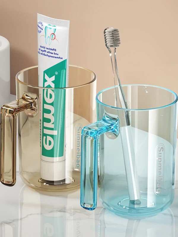 Luxury Handle Toothbrush Cup Holder for Children And Couples Home Use Toothpaste Toothbrush Organizer Bathroom Accessories