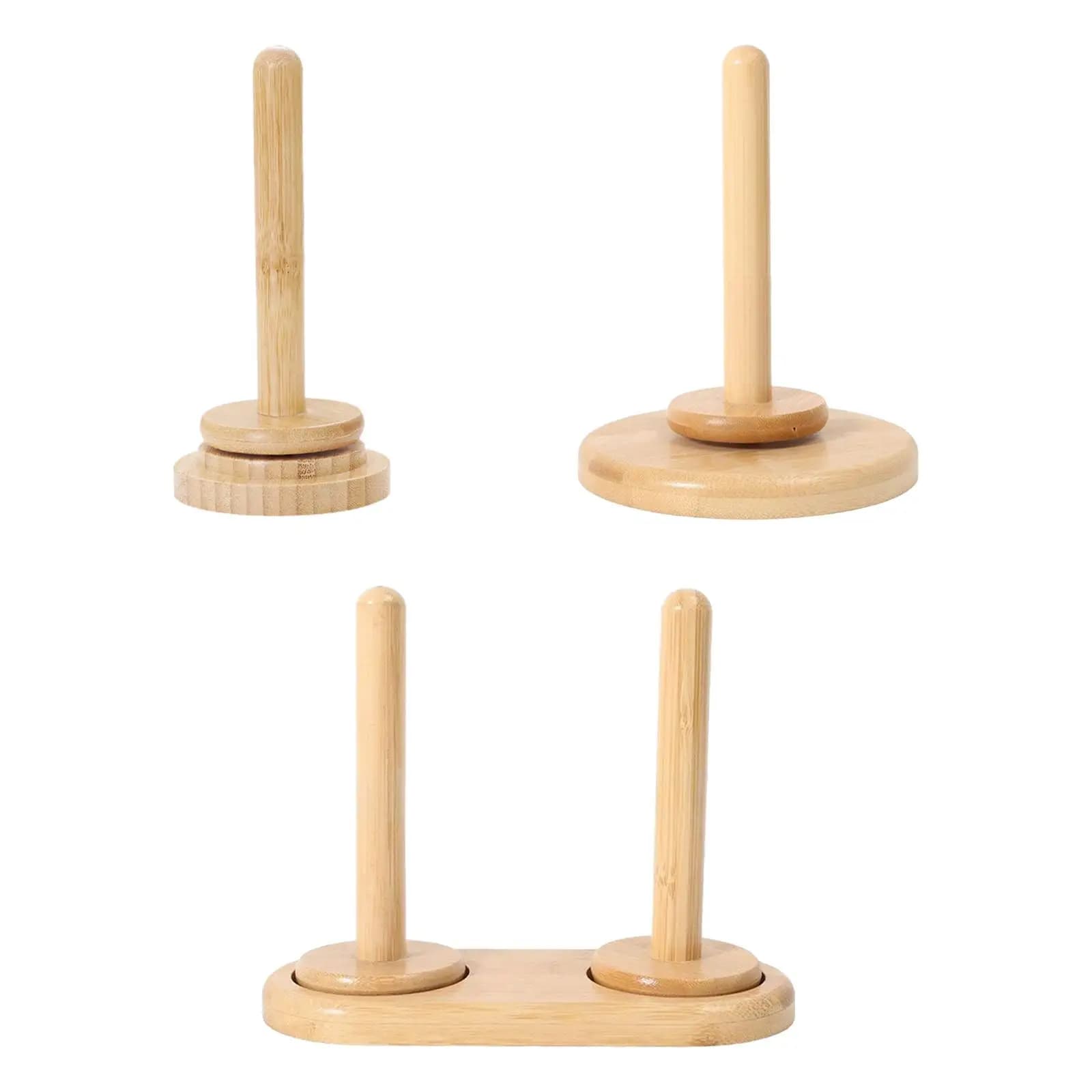 Yarn Holder Stand Wood Thread Organizer Rotating Base for Crocheting and Knitting Accessory Storage for DIY Projects