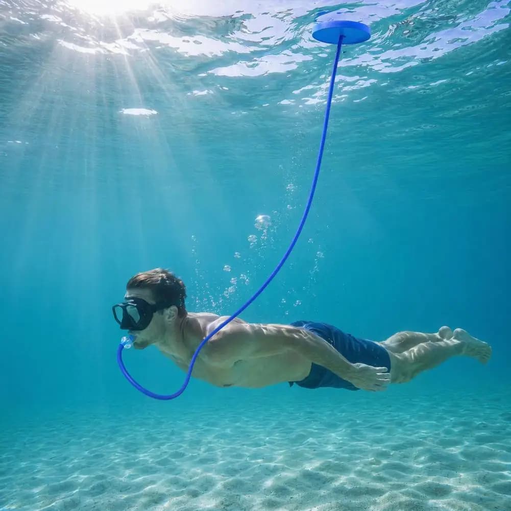 Full Dry Respirator for Men Women, Diving Breathing Device with Double Tubes, Professional Underwater Breathing Aid Snorkeling G